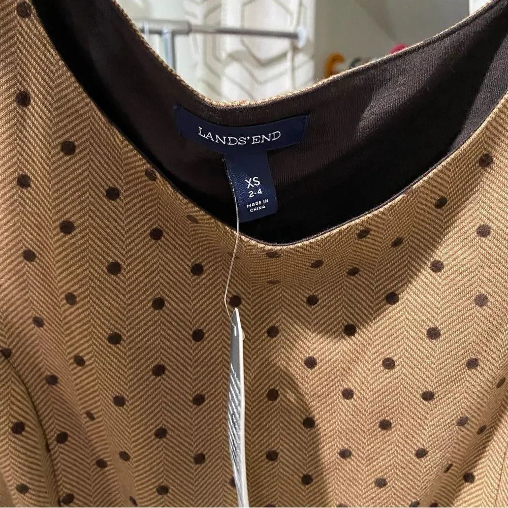 Land's End Women's Fit and Flare Polka Dot Dress XS 2-4 - Picture 2 of 11